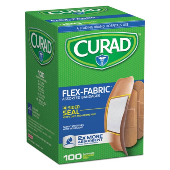Picture of Flex Fabric Bandages, Assorted Sizes, 100/box
