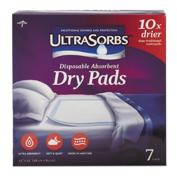 Picture of Ultrasorbs Disposable Dry Pads, 23" X 35", Blue, 7/box