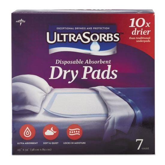 Picture of Ultrasorbs Disposable Dry Pads, 23" X 35", Blue, 7/box