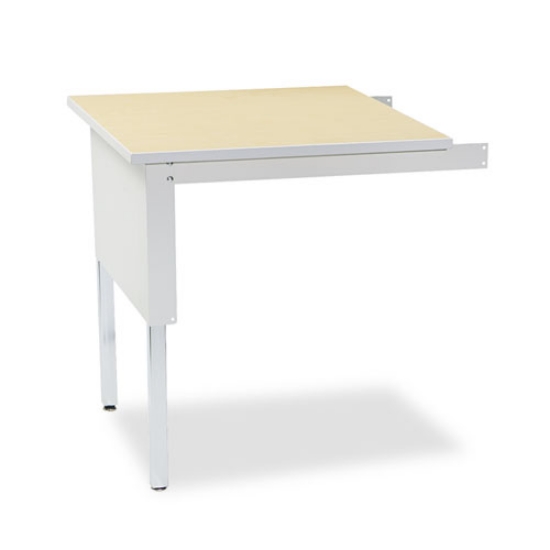 Picture of mailflow-to-go mailroom system table, square, 30w x 30d x 29 to 36h, pebble gray