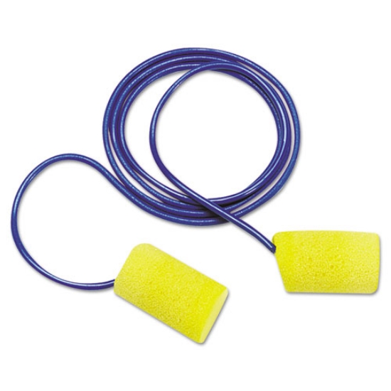 Picture of E-A-R CLASSIC FOAM EARPLUGS, METAL DETECTABLE, CORDED, POLY BAG, 200 PAIRS