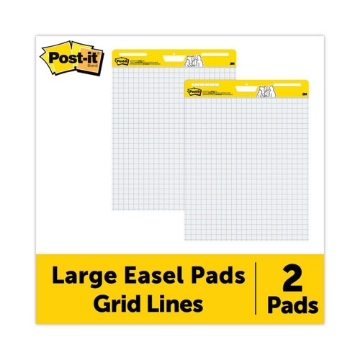 Picture of Vertical-Orientation Self-Stick Easel Pads, Quadrille Rule (1 sq/in), 25 x 30, White, 30 Sheets, 2/Carton