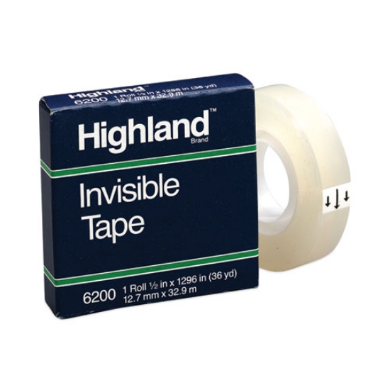 Picture of Invisible Permanent Mending Tape, 1" Core, 0.5" X 36 Yds, Clear