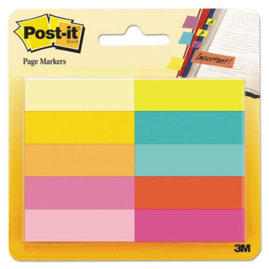 Picture of Page Flag Markers, Assorted Bright Colors, 50 Sheets/pad, 10 Pads/pack