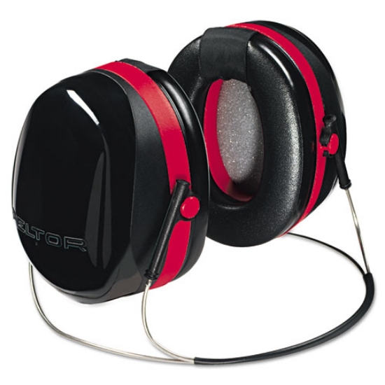 Picture of E-A-R PELTOR OPTIME 105 BEHIND-THE-HEAD EARMUFFS, 29 DB NRR, RED/BLACK