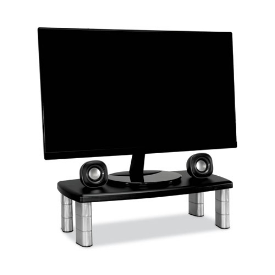 Picture of Extra-Wide Adjustable Monitor Stand, 20" X 12" X 1" To 5.78", Silver/black, Supports 40 Lbs