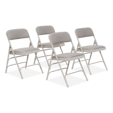 Picture of 2300 Series Fabric Triple Brace Double Hinge Premium Folding Chair, Supports 500 lb, Greystone, 4/CT, Ships in 1-3 Bus Days