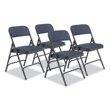 Picture of 2300 Series Deluxe Fabric Upholstered Triple Brace Folding Chair, Supports 500 lb, Imperial Blue, 4/CT, Ships in 1-3 Bus Days
