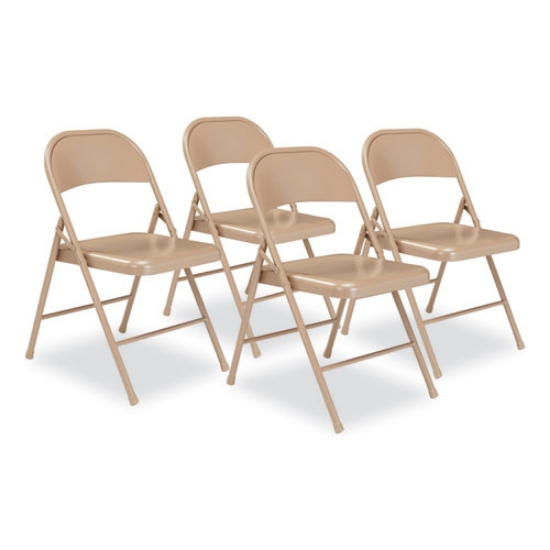 Picture of 900 Series All-Steel Folding Chair, Supports 250lb, 17.75" Seat Height, Beige Seat/Back/Base, 4/CT,Ships in 1-3 Business Days