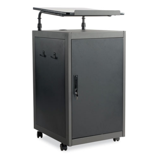 Picture of Teacher's WorkPod Lectern, 20 x 24 x 41, Charcoal Slate/Black, Ships in 1-3 Business Days