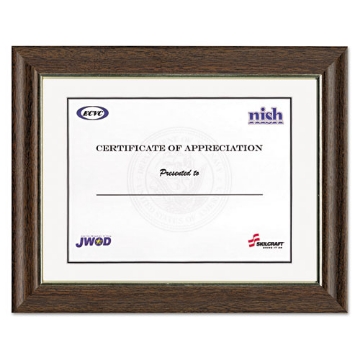 Picture of 7105001491281 SKILCRAFT Style A-Frame, Walnut with Gold Metallic Inlay, Wood, 11 x 14