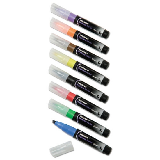Picture of 7520011863605 Skilcraft Dry Erase Marker, Broad Chisel Tip, Assorted Colors, 8/set