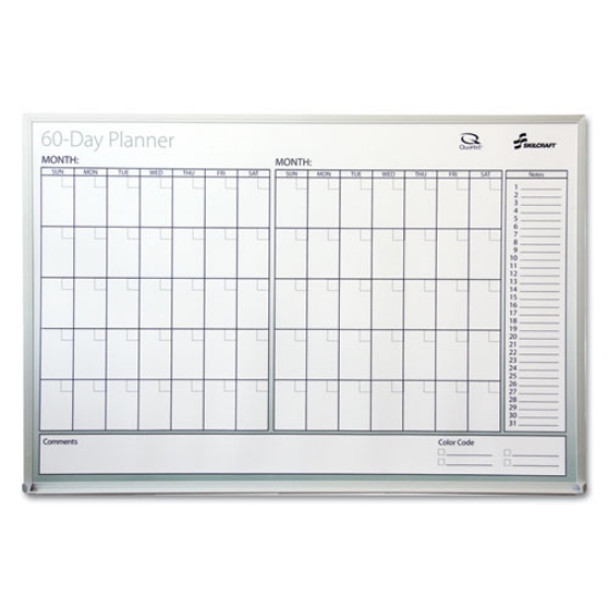 Picture of 7520012239897 SKILCRAFT Quartet Dry Erase 60-Day Planner, 36 x 24, White Surface, Aluminum Frame