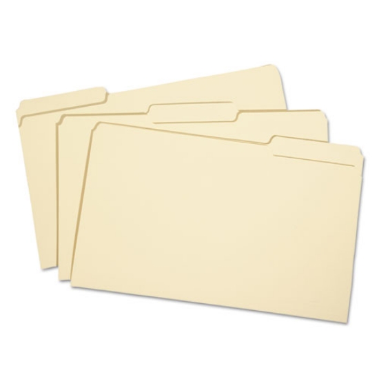 Picture of 7530002822508 SKILCRAFT Manila File Folder, 1/3-Cut Tabs: Assorted, Legal Size, 0.75" Expansion, Manila, 100/Box