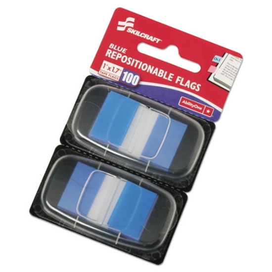 Picture of 7510013152021 SKILCRAFT Page Flags, 1 x 1.75, Blue, 50 Flags/Dispenser, 2 Dispensers/Pack100/Pack