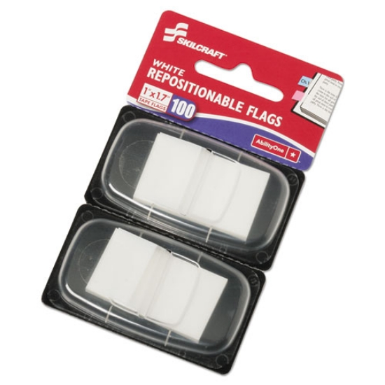 Picture of 7510013152022 SKILCRAFT Page Flags, 1 x 1.75, White, 50 Flags/Dispenser, 2 Dispensers/Pack100/Pack