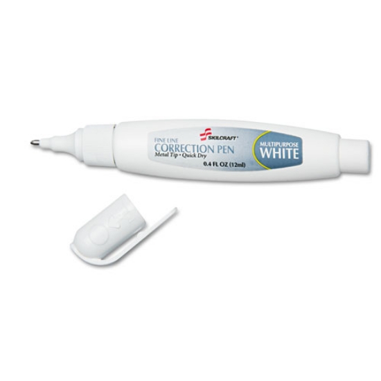 Picture of 7510013861609 Skilcraft Correction Fluid Pen, 0.4 Oz, White