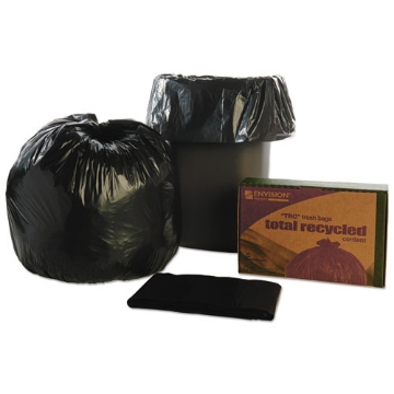 Picture of 8105013862323, Skilcraft Recycled Content Trash Can Liners, 33 Gal, 1.5 Mil, 33" X 40", Black/brown, 100/box