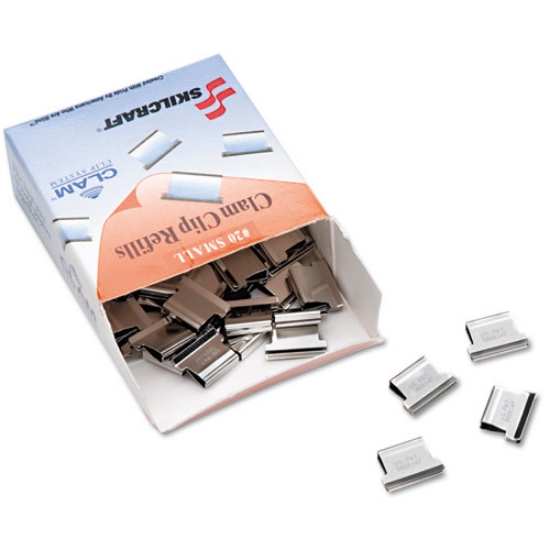 Picture of 7510013926512 SKILCRAFT Clam Clip Refill, Small, Silver, 50/Box