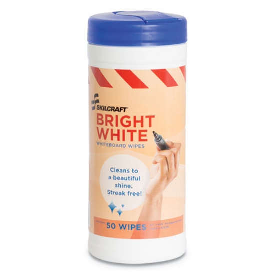 Picture of 7930014541159, Skilcraft, Pre-Moistened Whiteboard Wipes, 50/dispenser Pack, 12 Packs/box