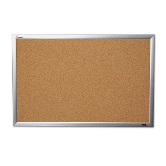 Picture of 7195014840010 SKILCRAFT Quartet Cork Board, 48 x 36, Tan Surface, Silver Anodized Aluminum Frame