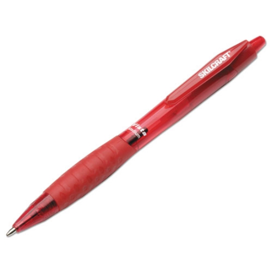 Picture of 7520014845271 Skilcraft Vista Ballpoint Pen, Retractable, Medium 1 Mm, Red Ink, Translucent Red Barrel, Dozen