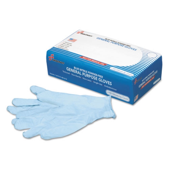 Picture of 8415014920179, Skilcraft Nitrile General Purpose Gloves, Blue, Medium, 9.5", 100/box