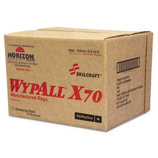 Picture of 7920015122412, Skilcraft, Wypall X70 Rags, 11 X 16.5, White, 174/box