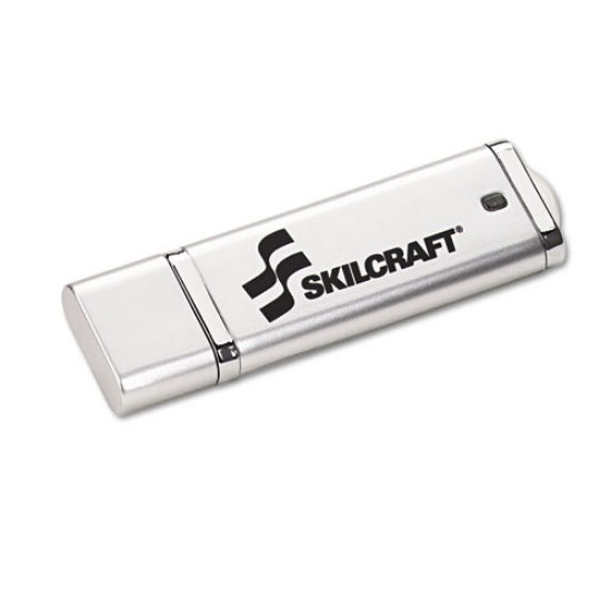Picture of 7045015584987, Skilcraft Ultra-Slim Flash Drive, 4 Gb, Silver