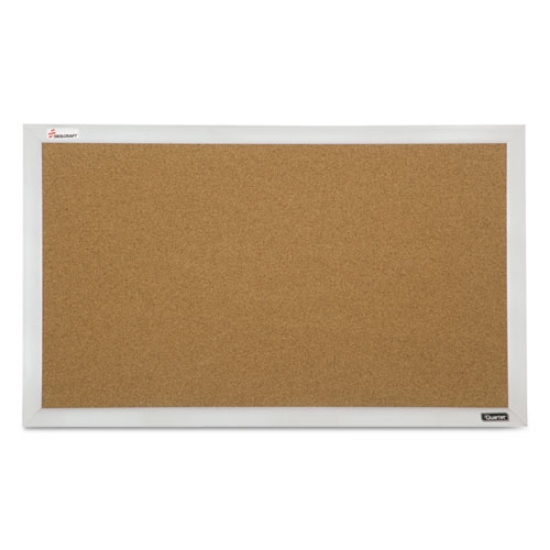 Picture of 7195015679517 SKILCRAFT Quartet Cubicle Cork Board, 21.5 x 32, Tan Surface, Silver Aluminum Frame