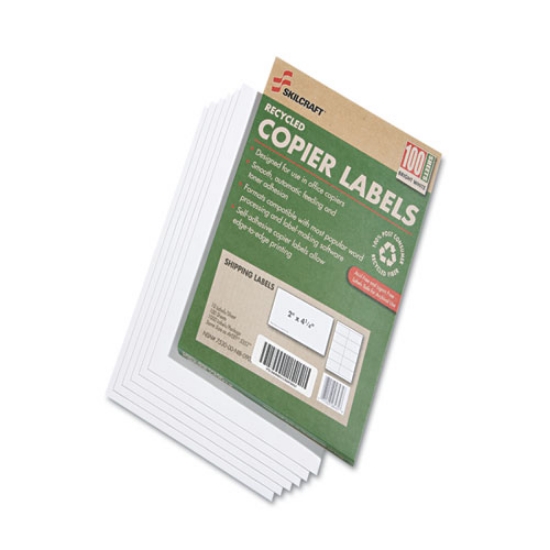 Picture of 7530015872621 Skilcraft Recycled Copier Labels, Copiers, 2 X 4.25, White, 10/sheet, 100 Sheets/box