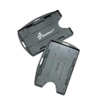 Picture of 8455016258998 SKILCRAFT Dual-Sided ID Holders, Black, 24/Box