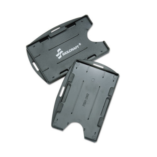 Picture of 8455016258998 SKILCRAFT Dual-Sided ID Holders, Black, 24/Box