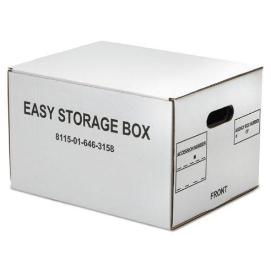 Picture of 8115016463158 Skilcraft Easy Storage Box, Letter/legal Files, 14.75" X 12" X 9.5", White, 12/bundle