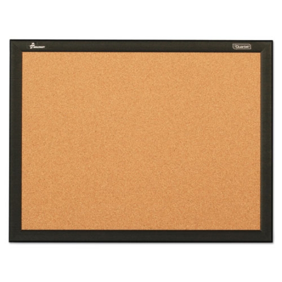 Picture of 7195016511298 SKILCRAFT Quartet Cork Board, 24 x 18, Natural Tan Surface, Black Aluminum Frame