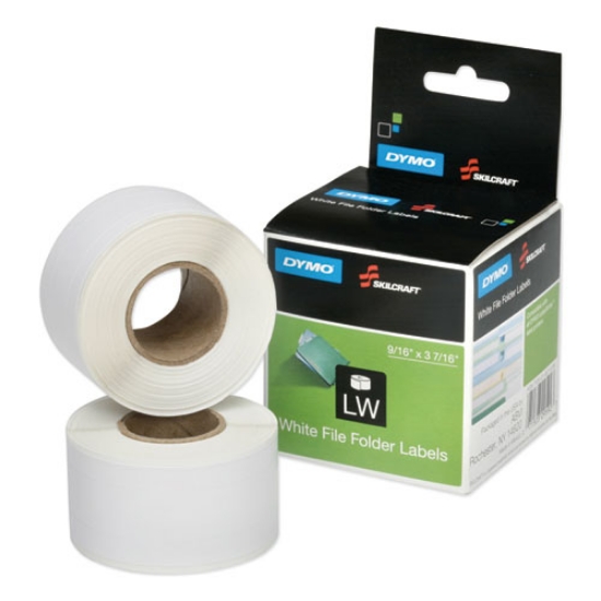 Picture of 7530016579756 Dymo/skilcraft Labelwriter Thermal Labels, File Folder Label, 0.56" X 3.43", Black On White