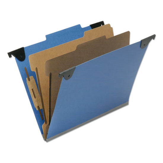 Picture of 7530016817011 SKILCRAFT Classification Folder, 2" Expansion, 2 Dividers, 6 Fasteners, Letter Size, Royal Blue, 10/Box