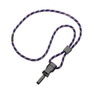 Picture of 8455016988428 SKILCRAFT Breakaway Lanyard, Plastic Side Release Buckle Fastener, 36" Long, Blue/Red/White, Dozen