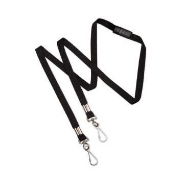 Picture of 8455016988429 SKILCRAFT Face Mask Lanyard, Metal J-Hook Fastener, 36" Long, Black, Dozen