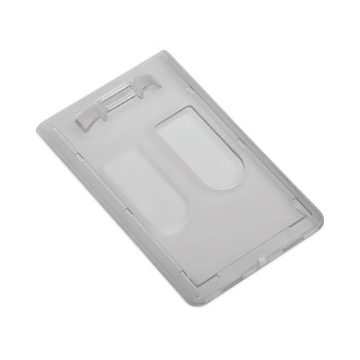 Picture of 8455016988430 SKILCRAFT Dual Card ID Holder, Horizontal/Vertical, 2.13" x 3.38, Frosted, Dozen