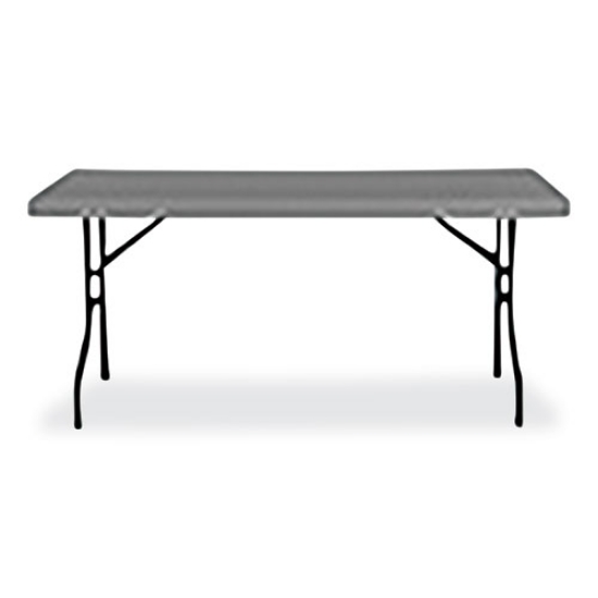 Picture of 7110017025673 skilcraft blow molded folding tables, rectangular, 60w x 18d x 29h, charcoal gray