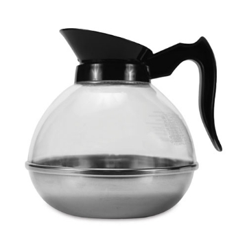 Picture of Unbreakable Regular Coffee Decanter, 12-Cup, Stainless Steel/Polycarbonate, Black Handle