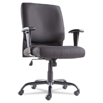 Picture of Big/tall Swivel/tilt Mid-Back Chair, Supports Up To 450 Lb, 19.29" To 23.22" Seat Height, Black