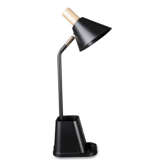 Picture of Wellness Series Merge LED Desk Lamp with Wireless Charging, 18.25" High, Black, Ships in 1-3 Business Days