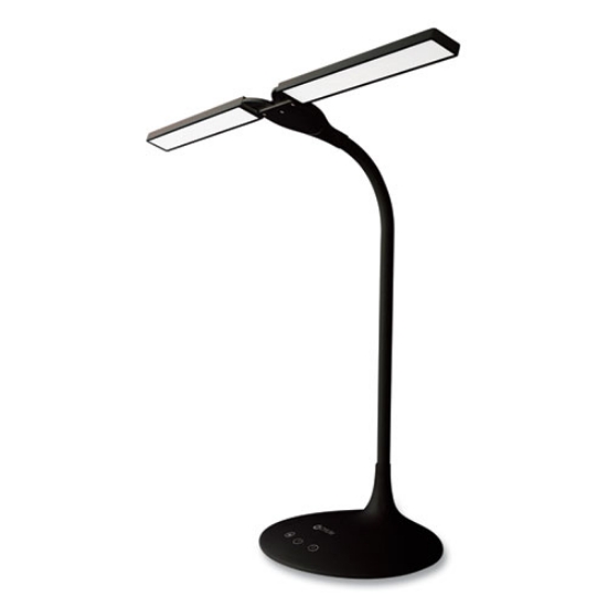 Picture of Wellness Series Pivot LED Desk Lamp with Dual Shades, 13.25" to 26" High, Black, Ships in 1-3 Business Days