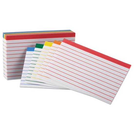Picture of Color Coded Ruled Index Cards, 3 X 5, Assorted Colors, 100/pack