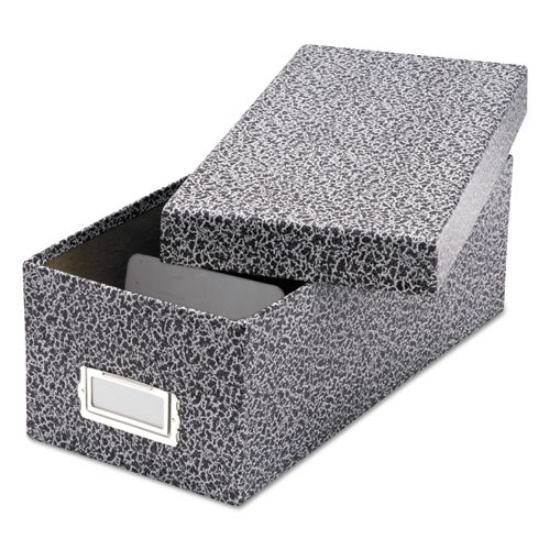 Picture of Reinforced Board Card File, Lift-Off Cover, Holds 1,200 3 X 5 Cards, 5.13 X 11 X 3.63, Black/white