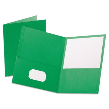 Picture of Twin-Pocket Folder, Embossed Leather Grain Paper, 0.5" Capacity, 11 X 8.5, Light Green, 25/box