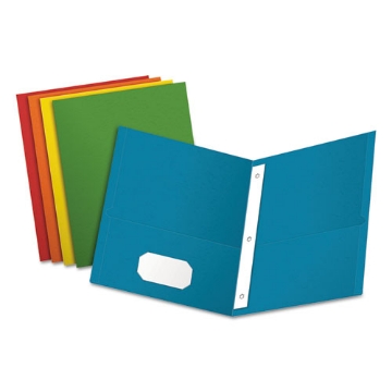 Picture of Twin-Pocket Folders With 3 Fasteners, 0.5" Capacity, 11 X 8.5, Assorted, 25/box