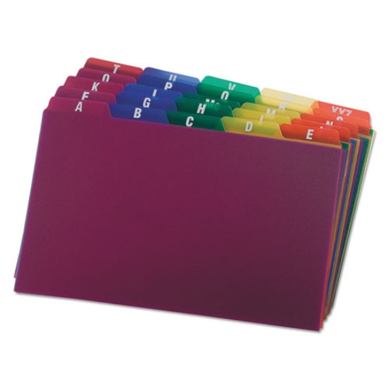 Picture of Durable Poly A-Z Card Guides, 1/5-Cut Top Tab, A To Z, 5 X 8, Assorted Colors, 25/set
